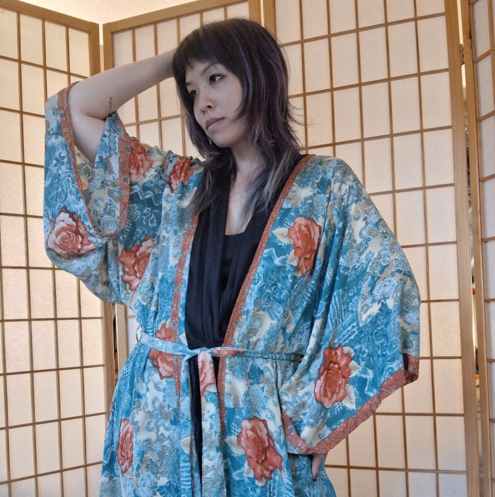 Luna Wild Turquoise Short Duster Kimono